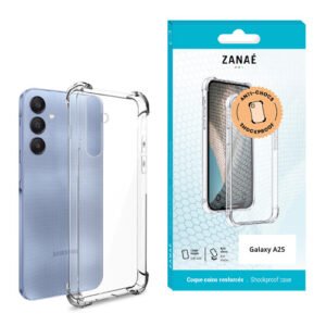 Coque Silicone transparent avec coins renforces pour Galaxy A25, Transparent