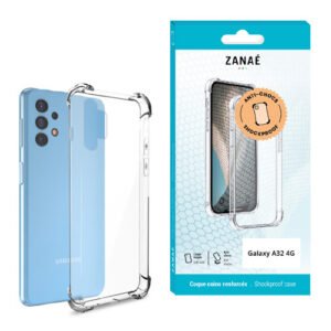 Coque Silicone transparent avec coins renforces pour Galaxy A32 4G, Transparent