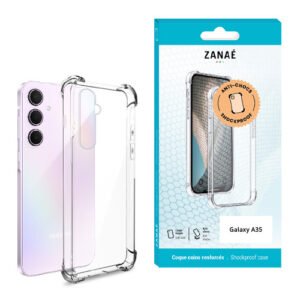 Coque Silicone transparent avec coins renforces pour Galaxy A35, Transparent