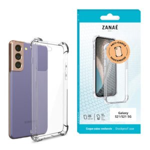 Coque Silicone transparent avec coins renforces pour Galaxy S21 / S21 5G, Transparent