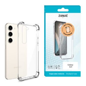 Coque Silicone transparent avec coins renforces pour Galaxy S23, Transparent