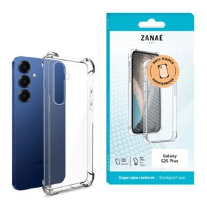 Coque Silicone transparent avec coins renforces pour Galaxy S25 Plus, Transparent