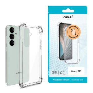 Coque Silicone transparent avec coins renforces pour Galaxy S25, Transparent