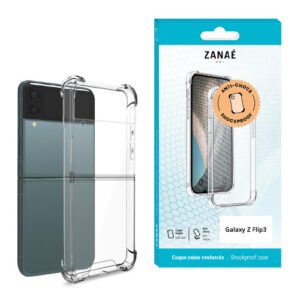 Coque Silicone transparent avec coins renforces pour Galaxy Z Flip3, Transparent