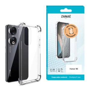 Coque Silicone transparent avec coins renforces pour Honor 90, Transparent