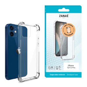 Coque Silicone transparent avec coins renforces pour iPhone 12 / 12 Pro, Transparent