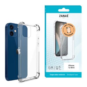 Coque Silicone transparent avec coins renforces pour iPhone 12 Mini, Transparent