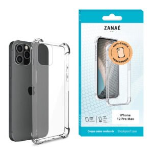 Coque Silicone transparent avec coins renforces pour iPhone 12 Pro Max, Transparent