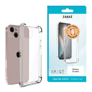 Coque Silicone transparent avec coins renforces pour iPhone 13 mini, Transparent