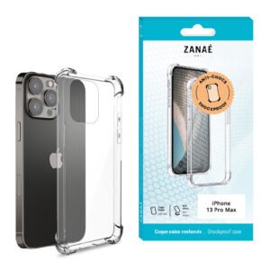 Coque Silicone transparent avec coins renforces pour iPhone 13 Pro Max, Transparent