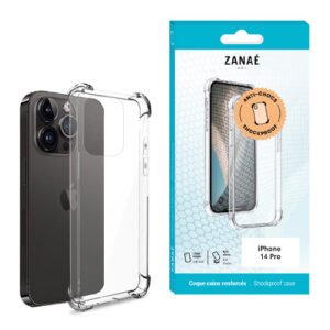 Coque Silicone transparent avec coins renforces pour iPhone 14 Pro, Transparent