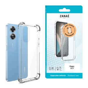 Coque Silicone transparent avec coins renforces pour Oppo A17, Transparent