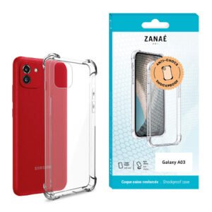 Coque Silicone transparent avec coins renforces pour Samsung Galaxy A03, Transparent