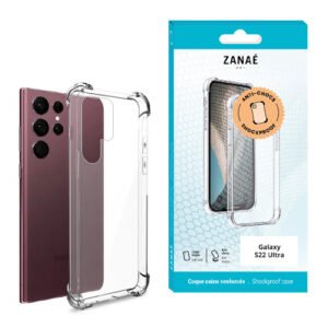 Coque Silicone transparent avec coins renforces pour Samsung Galaxy S22 Ultra, Transparent