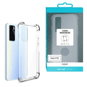 Coque Silicone transparent avec coins renforces pour Vivo Y70, Transparent
