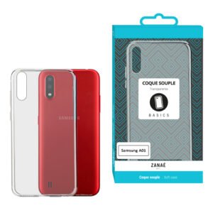 Coque Softgel pour Samsung Galaxy A01, Transparent