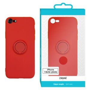 Coque Zanae Color Magnet Ring pour iPhone 7 / 8 / SE (2020) / SE (2022), Rouge