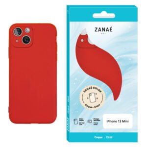 Coque Zanae Color pour iPhone 13 Mini, Rouge