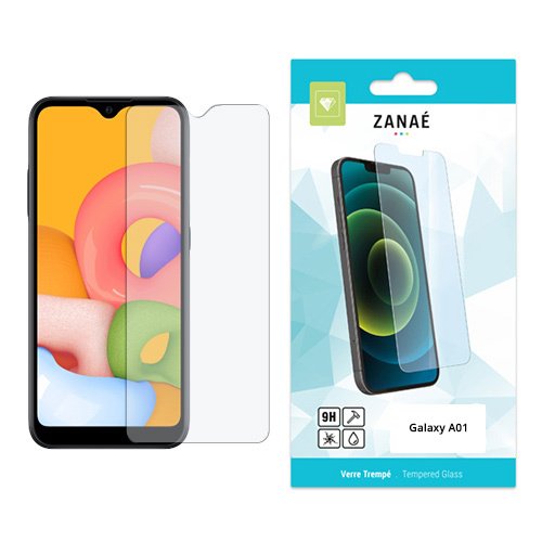 Verre trempé ZANAÉ 9H pour Samsung Galaxy A01, protection d’écran résistante et élégante.