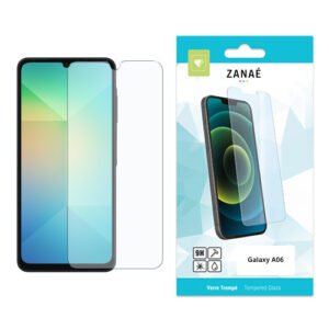 Verre trempé ZANAÉ pour Samsung Galaxy A06, protection d’écran claire, durable et anti‑rayures.