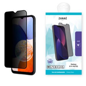 Film de confidentialité ZANAÉ pour Samsung Galaxy A14, protection écran privée et anti‑rayures.