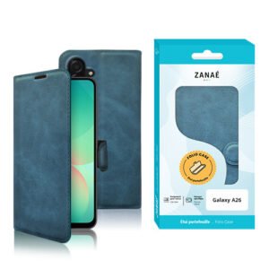 Coque portefeuille bleue ZANAÉ pour Samsung Galaxy A25, étui pliable élégant et protecteur.