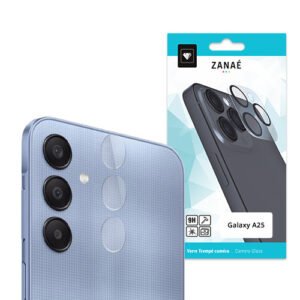 Protection d’objectif ZANAÉ 9H pour Samsung Galaxy A25 bleu, verre trempé résistant et élégant.