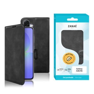 Étui folio noir ZANAÉ premium pour Samsung Galaxy A36 A56, élégant et protecteur.