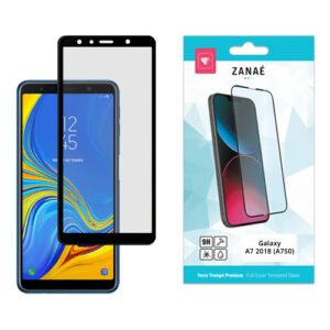 Verre trempé ZANAÉ noir pour Samsung Galaxy A7 2018 avec emballage élégant.