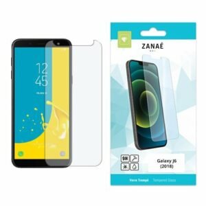 Verre trempé ZANAÉ 9H pour Samsung Galaxy J6 2018 avec emballage bleu moderne
