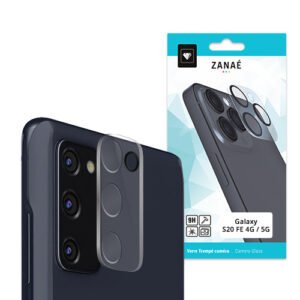 Protection d’objectif ZANAÉ en verre trempé pour Samsung Galaxy S20 FE, transparente et résistante.