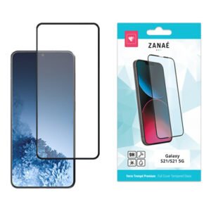 Protection écran ZANAÉ Galaxy S21, verre trempé intégral 9H avec bords noirs élégants.