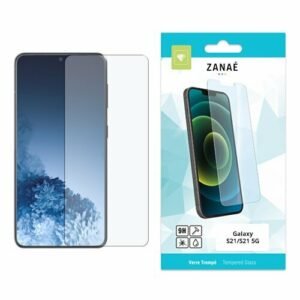 Protecteur d’écran en verre trempé ZANAÉ pour Samsung Galaxy S21, transparent et résistant 9H.