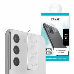Protection d’objectif ZANAÉ en verre trempé pour Galaxy S22 et S22 Plus argenté.
