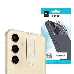 Protection d’objectif en verre trempé ZANAÉ pour Samsung Galaxy S24, transparence et anti-rayures.
