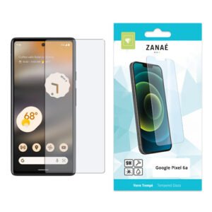 Verre trempé ZANAÉ 9H pour Google Pixel 6a, protection d’écran claire et résistante.