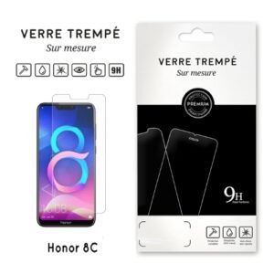 Protection d’écran en verre trempé 9H premium sur mesure pour Honor 8C.