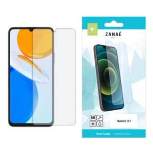 Verre trempé ZANAÉ pour Honor X7, protection écran 9H transparente et ajustement précis.
