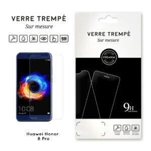 Verre trempé 9H premium pour Huawei Honor 8 Pro, protection écran claire et résistante.
