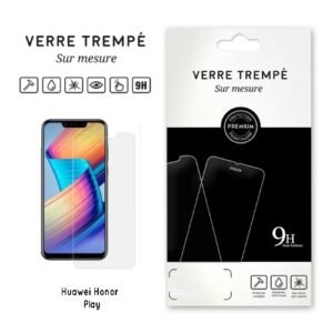 Protection écran verre trempé 9H Huawei Honor Play, clair, résistant et ajustement parfait