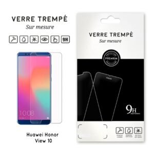 Verre trempé 9H premium pour Huawei Honor View 10, protection écran résistante et transparente.