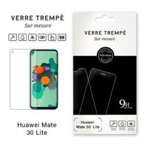 Verre trempé 9H sur mesure Huawei Mate 30 Lite avec protection d’écran et emballage premium