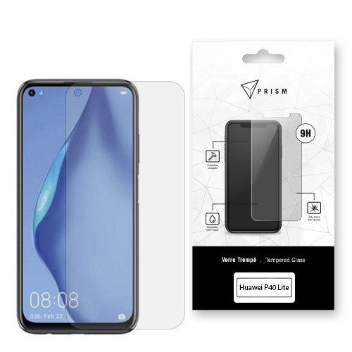 Verre trempé PRISM 9H pour Huawei P40 Lite, protection écran claire et résistante.