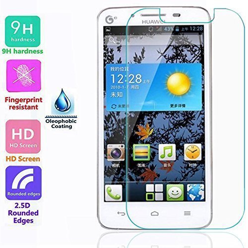 Protecteur d’écran Huawei en verre trempé 9H transparent avec bords arrondis et clarté HD.
