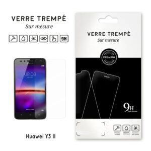 Verre trempé 9H sur mesure pour Huawei Y3 II, protection écran claire et résistante