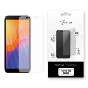 Protection écran verre trempé PRISM pour Huawei Y5p 2020 avec emballage blanc et noir moderne