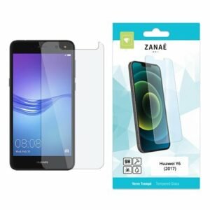 Verre trempé ZANAË pour Huawei Y6 2017, protection d’écran transparente et résistante.