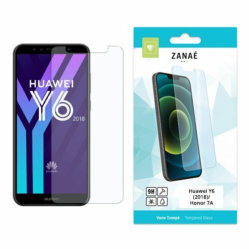Verre trempé ZANAÈ pour Huawei Y6 2018 avec emballage turquoise moderne et élégant.