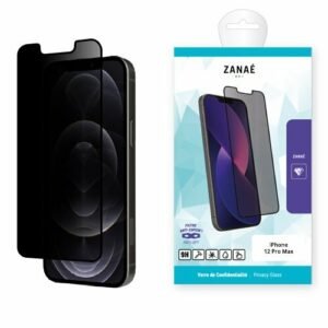 Verre trempé confidentialité ZANAÉ pour iPhone 12 Pro Max, protection écran 9H anti‑regard.