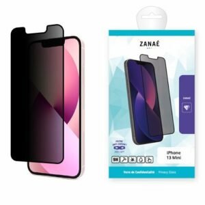 Verre de confidentialité ZANAÉ pour iPhone 13 Mini, protection écran anti‑regard et anti‑rayures.
